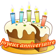 Gif animé joyeux anniversaire gateau